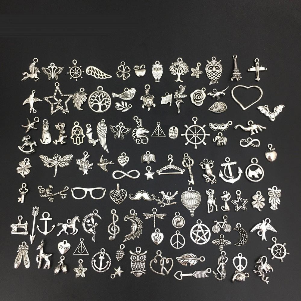 Vintage Mixed 10/20pcs Metal Animal Birds Charms Beads Handmade DIY for Bracelet Pendant Neacklace C