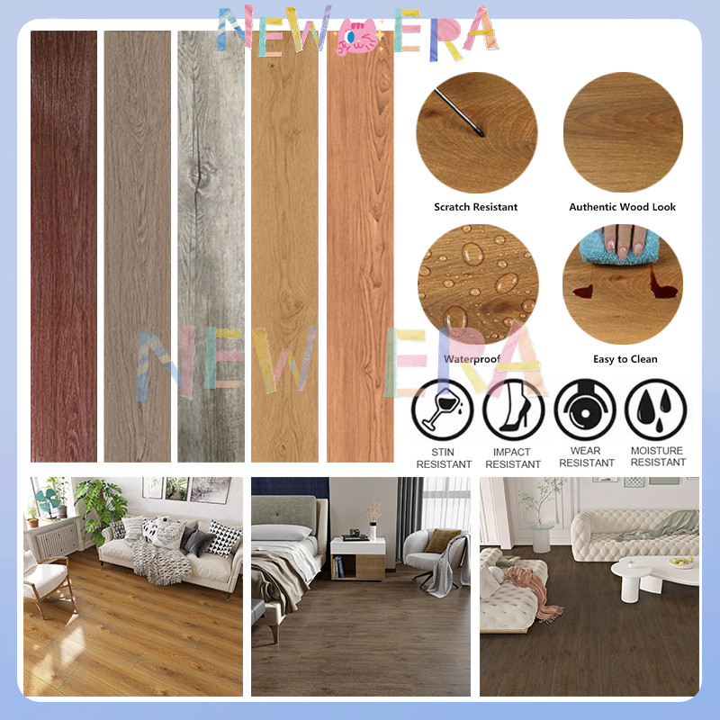 Lantai Parket Vinyl Stiker Kayu Tebal Asli 2 mm Sudah Ada Lem / Vynil Parket Ala Korea