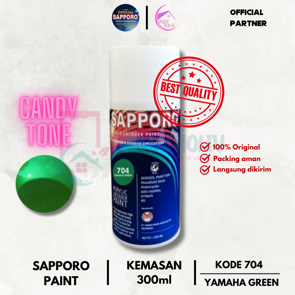 

704 YAMAHA GREEN SAPPORO STANDAR CANDYTONE 300ml Cat Semprot Pylok