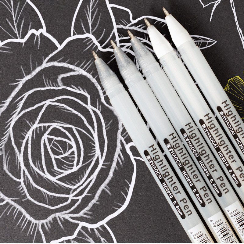 

3/13Pcs Waterproof White Gel Pen Set 0.8mm Fine Tip Sketching Pens for Black Papers Drawing Design Illustration Art Supplies