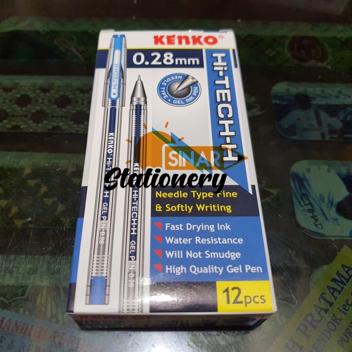 

[New] Pulpen hitech kenko 0.28 biru 1pak isi 12pc
