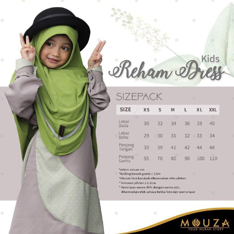 MOUZA - Gamis Anak Simple Premium Reham  Kids Dress Muslim Anak Perempuan By Mouza