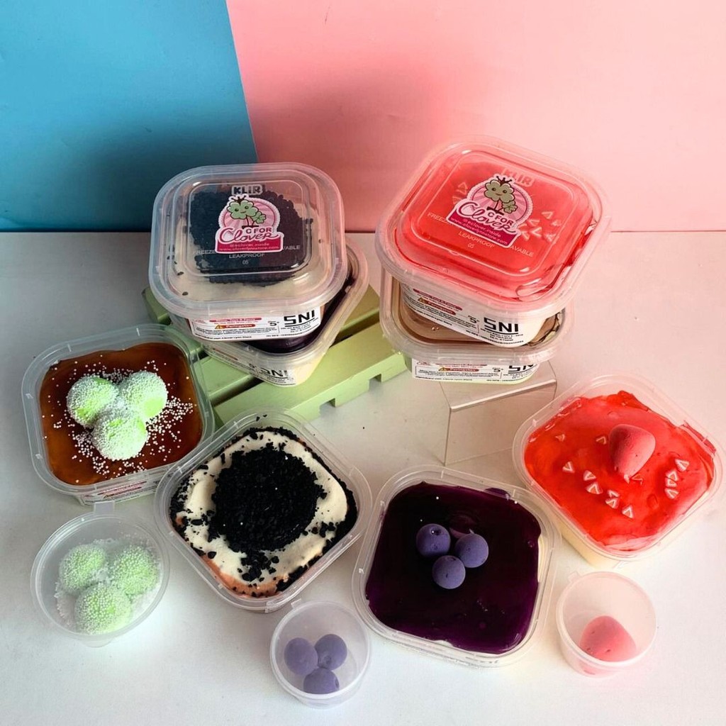 CFORCLOVER SLIME DESSERT BOX SNI mainan anak jelly seru edukasi motorik sensorik premium aman food s