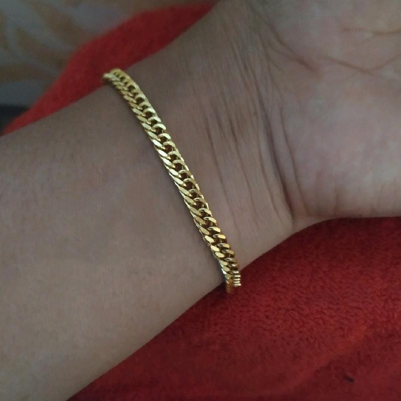 gelang titanium rantai sedang/ gelang titanium 100%original (bonus cincin cantik)