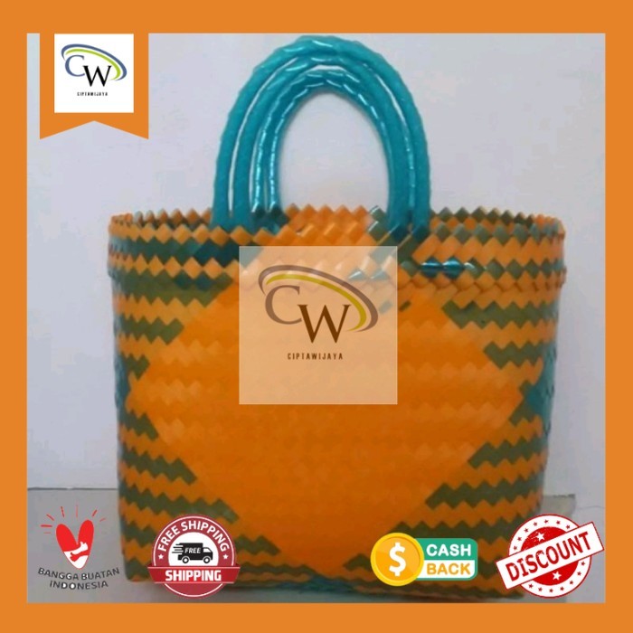 Tas Belanja Anyam Jadul Plastik/ Tas Belanja/Keranjang Belanja anyaman
