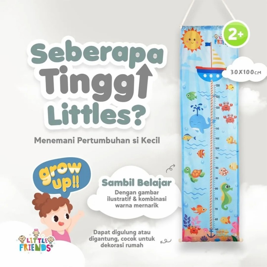 Little Friends Alat Pengukur Tinggi Badan Anak Motif Karakter