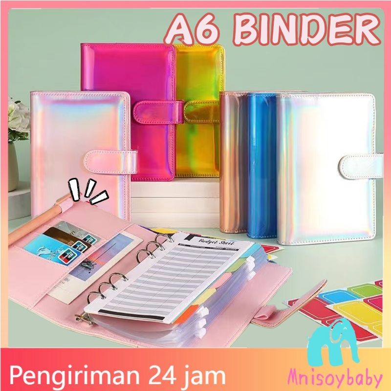 

【Penjual Lokal】Binder set premium motif gliter A6 6 ring / Binder menabung / Binder note book by/A6 Binder Aesthetic Beberapa Warna