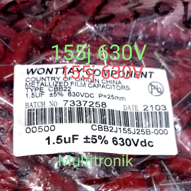 Milar 155 630v milar 1.5uf 630v