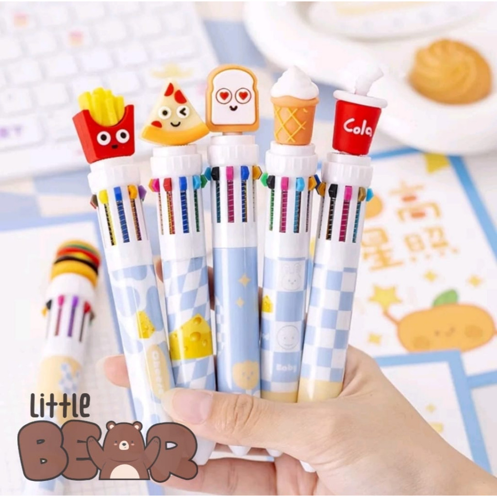 

PULPEN 10 WARNA BERMOTIF MAKANAN FAST FOOD LUCU Good Quality