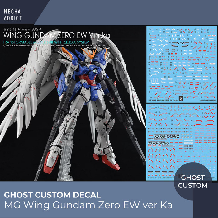 Water Slide Decal MG Wing Gundam Zero EW Ver KA by Ghost Decal
