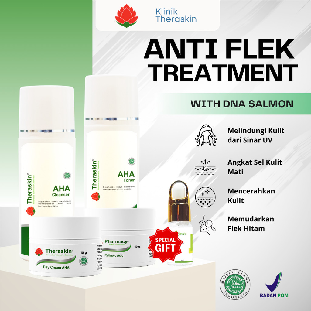 Theraskin Paket Anti Darkpot Untuk Flek di Titik Tertentu Isi 4 (Day Cream AHA + Retinoic Acid + AHA