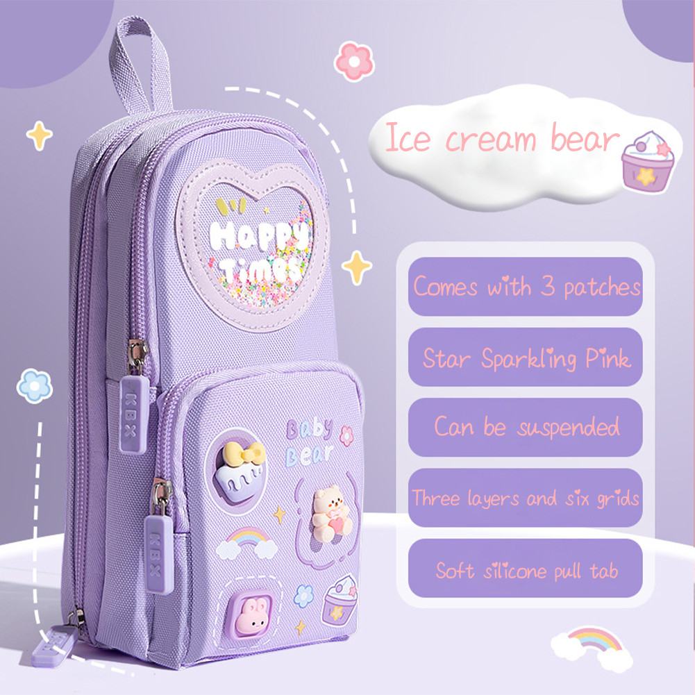 

Kotak Pensil Anak Sekolah 6 Ruang / Kapasitas Besar Pencil Case / 3D Anak Perempuan Lucu Besar