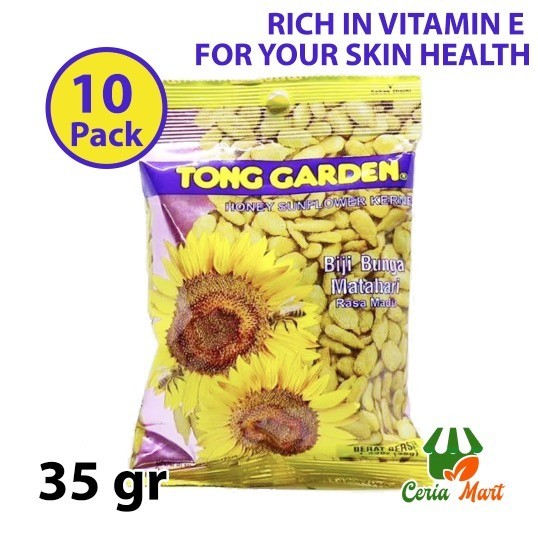 

Tong Garden Honey Sunflower Kernels Kuaci Kupas Rasa Madu 10Pack 35gr