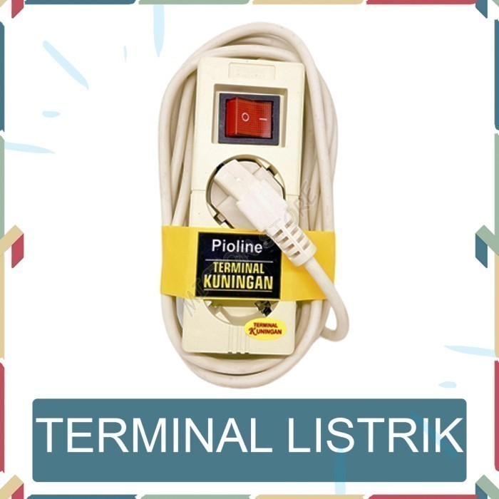 BEZTON Stop Kontak 2 Lubang 5 Meter Terminal Listrik Colokan Switch