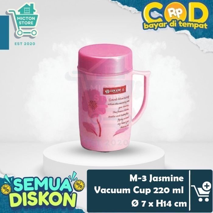 BEZTON Lion Star M-3 Jasmine Vacuum Cup 220 ml Gelas Termos Glass Tutup Dingin Panas Minum Kopi Teh 