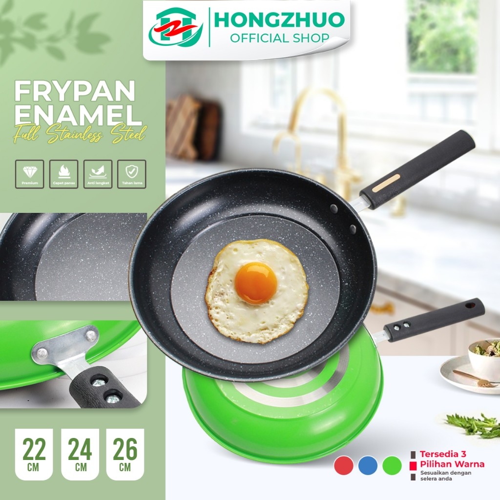 Hongzhuo Wajan Teflon Serbaguna Penggorengan Telur AntiLengket Panci Teflon Hongzhuo 22 CM 26 CM Fry