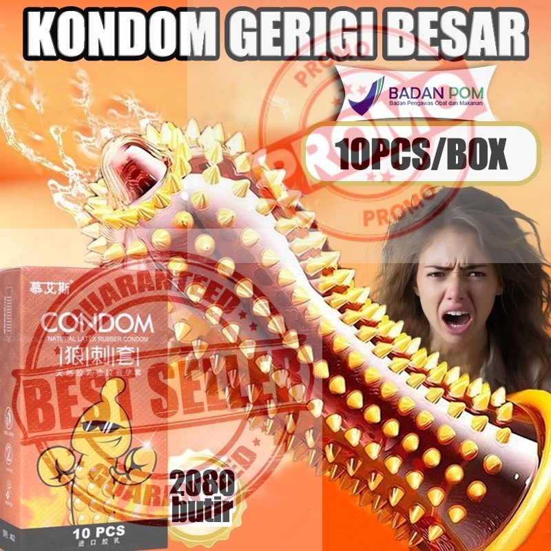 Kondom bergrigi Kondom sutra bergerigi Kondom grigi Alat kontrasepsi 10pc/Box kondom pria sambung ri