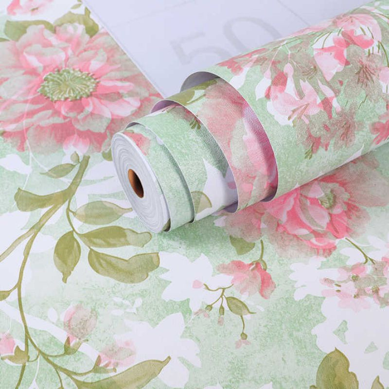 Wallpaper Dinding Kamar Motif Bunga Batik 45cm x 10m - Wallpaper Dinding 10 meter