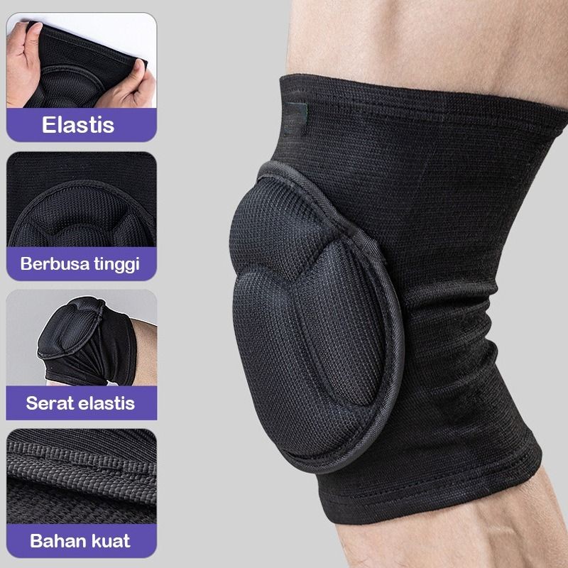 1 Pasang Knee Pad Support Protector Pad Deker Pelindung Lutut Dengkul Kneepad Lutut Futsal Volly Bas