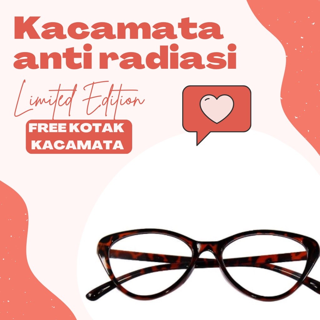 Kacamata Anti Radiasi Lensa Transparan Wanita Pria Frame Ringan / Sunglasses Import Korea / Model Le