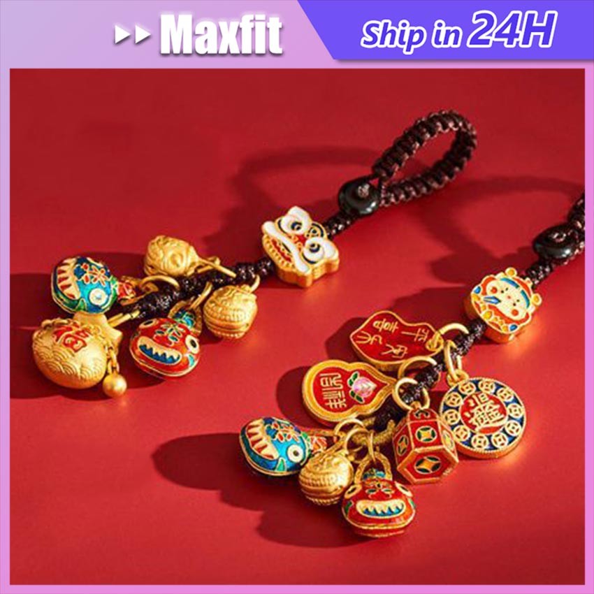 Gantungan Kunci China Fengshui Keychain Barongsai Unik Keberuntungan Gantungan Kunci Cantik Mobil, T