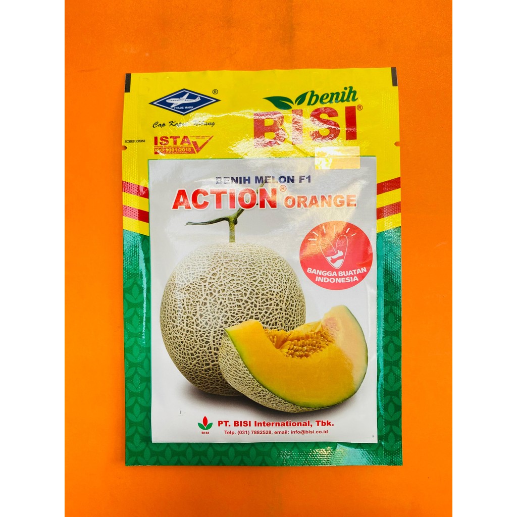 Benih MelonACTION ORANGE ±550 biji Cap Kapal Kapal Terbang