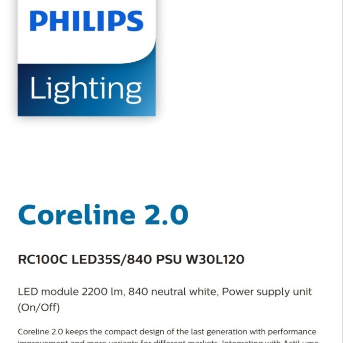 philips RC100C LED 35S/840 PSU w30 L120