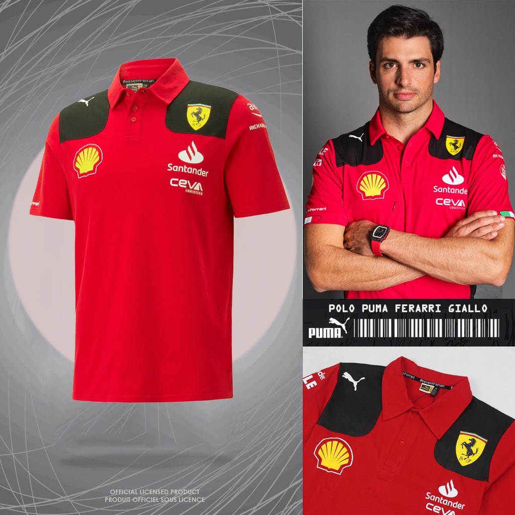 TSHIRT POLO FERRARI SEASON 2023 / KAOS POLO PREMIUM FERRARI GIALLO 24S / BAJU PREMIUM / KAOS SCUDERI
