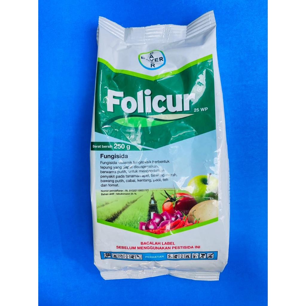 Fungisida FOLICUR 25WP isi 250gr Original BAYER Sistemik Protektif & Kuratif Cegah Jamur Daun Batang