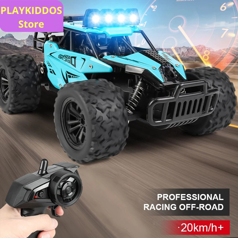 Mainan Mobil Remote Control Full Propo RC Mobil Offroad + Lampu LED Bahan Alloy Frekuensi 2.4GHZ
