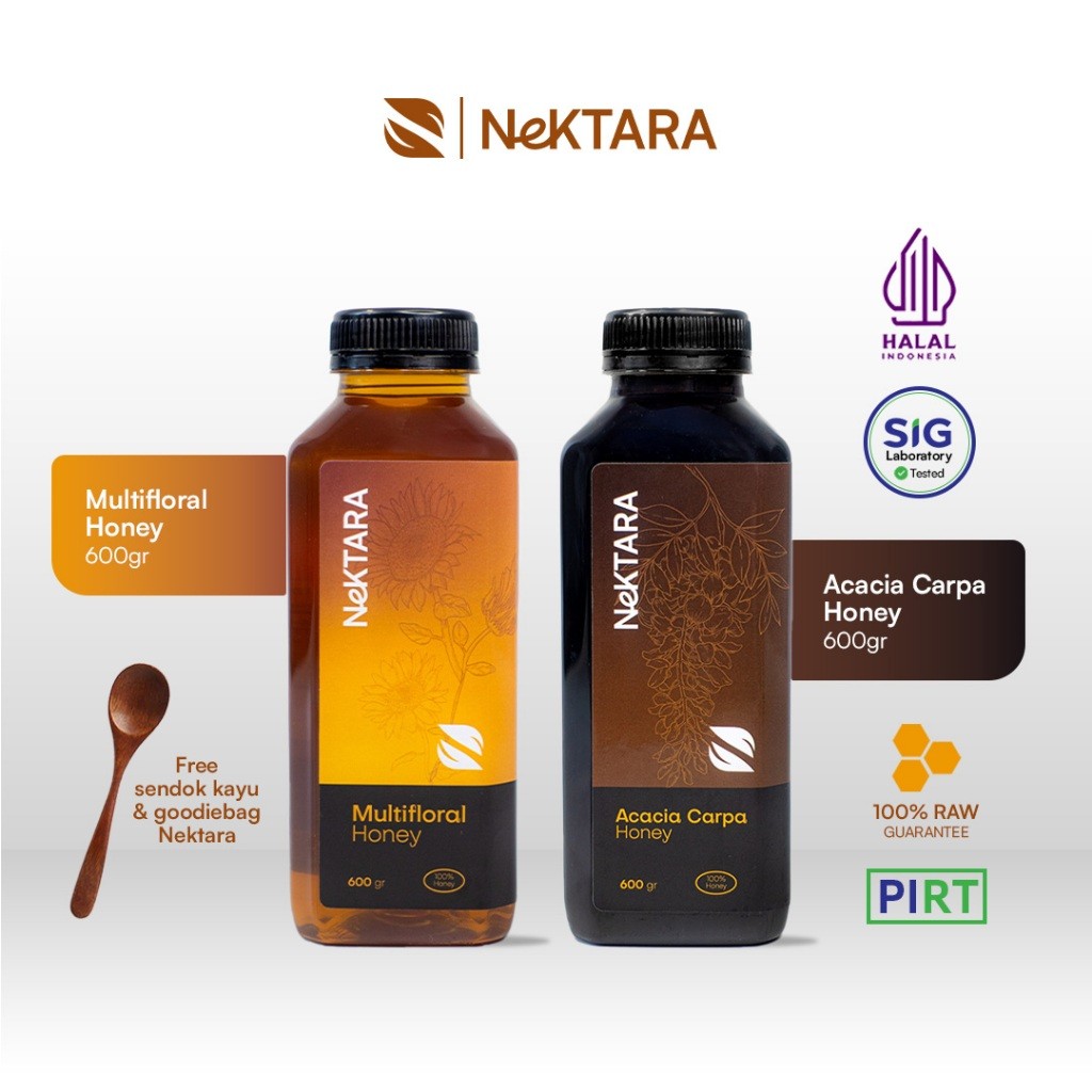 

Madu Murni Multiflora+Akasia | Bundling 2x600gr Hutan Riau Kuansing - NeKTARA Mix Raw Honey 600gr x2