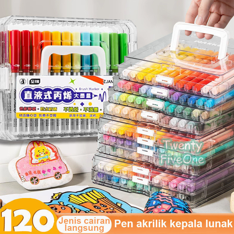 

Pen Acrylic Straight Liquid Softhead Kapasitas Besar 60 Pen Lukis Berwarna