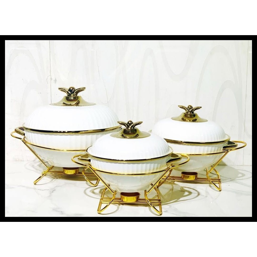 Prasmanan/Mangkok Soup Keramik Putih 3 Ukuran