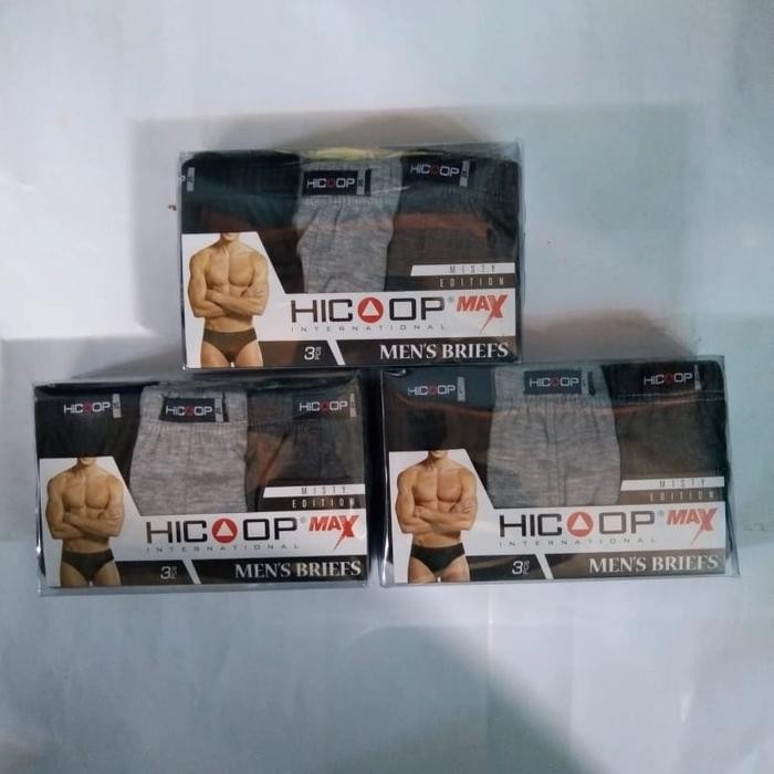 celana dalam pria hicoop max 3in1 warna sesuai foto size M L XL - M