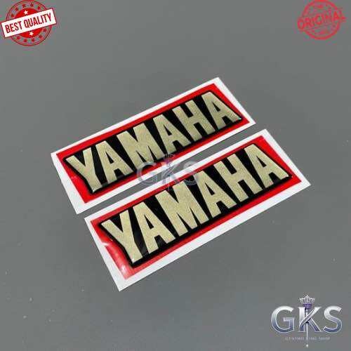 Stiker Logo Emblem Yamaha Gold Cover Box Aki Rx King Rxking 2001 2002 detail Original