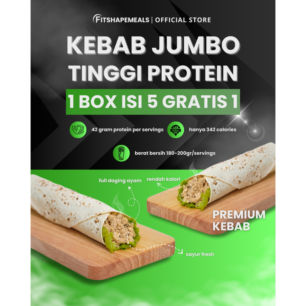 

Kebab High Protein Rendah Kalori Meal Preparation Protein 41 Gram Per Servings 1 KEBAB ISI 6 PCS
