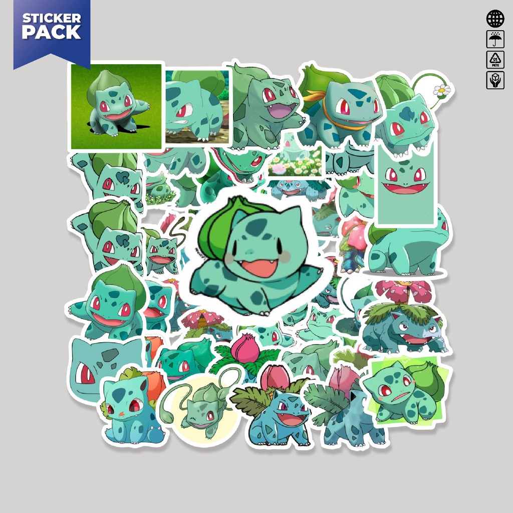 

[100PCS]Stiker Pack Stiker Kartun Pokemon Bulbasaur Aesthetic Vinyl Anti Air Dekorasi Sticker Laptop Buku Journal Koper Helm Casing HP Gitar Helm Skateboard