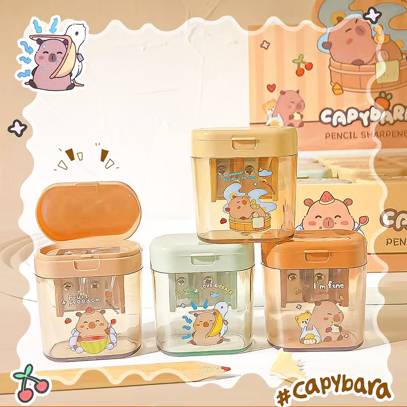 

Office supplies school equipment kawaii stationery items School supplies cute capybara pencil sharpener for child