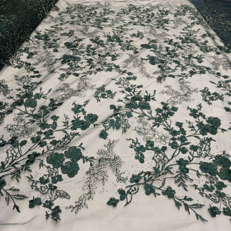 Kain Tulle Bordir Full Payet Trans/Tille Bunga Motif Full Payet Diamod Terbaru