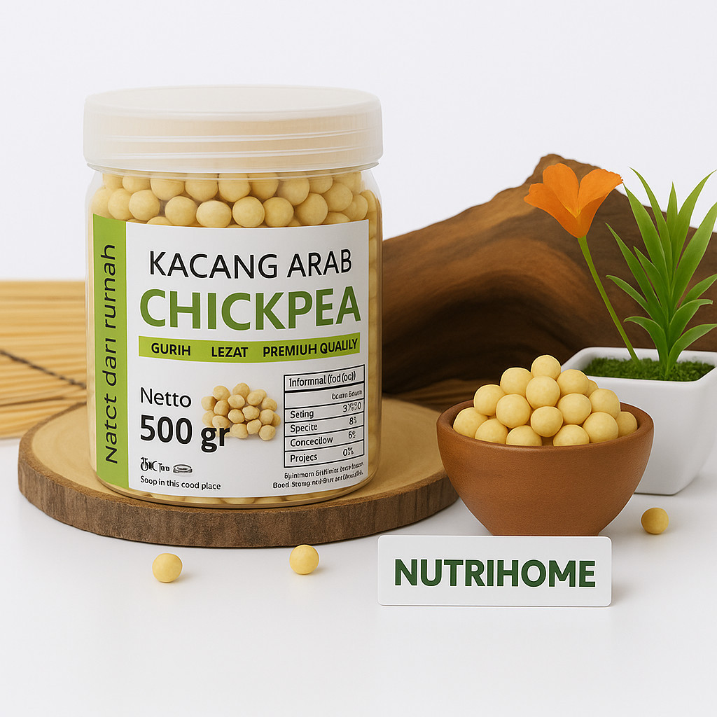

Kacang Arab Chickpea Nutrihome 1 Kg – Cemilan Sehat Gurih Bergizi Premium