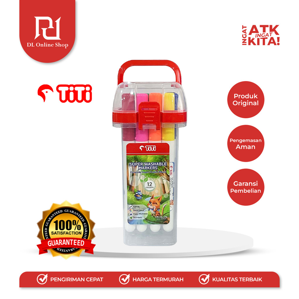 

TITI 12C SPIDOL WARNA MUDAH DICUCI/ SUPER WASHABLE MARKERS TI-SWM-12 (1SET)