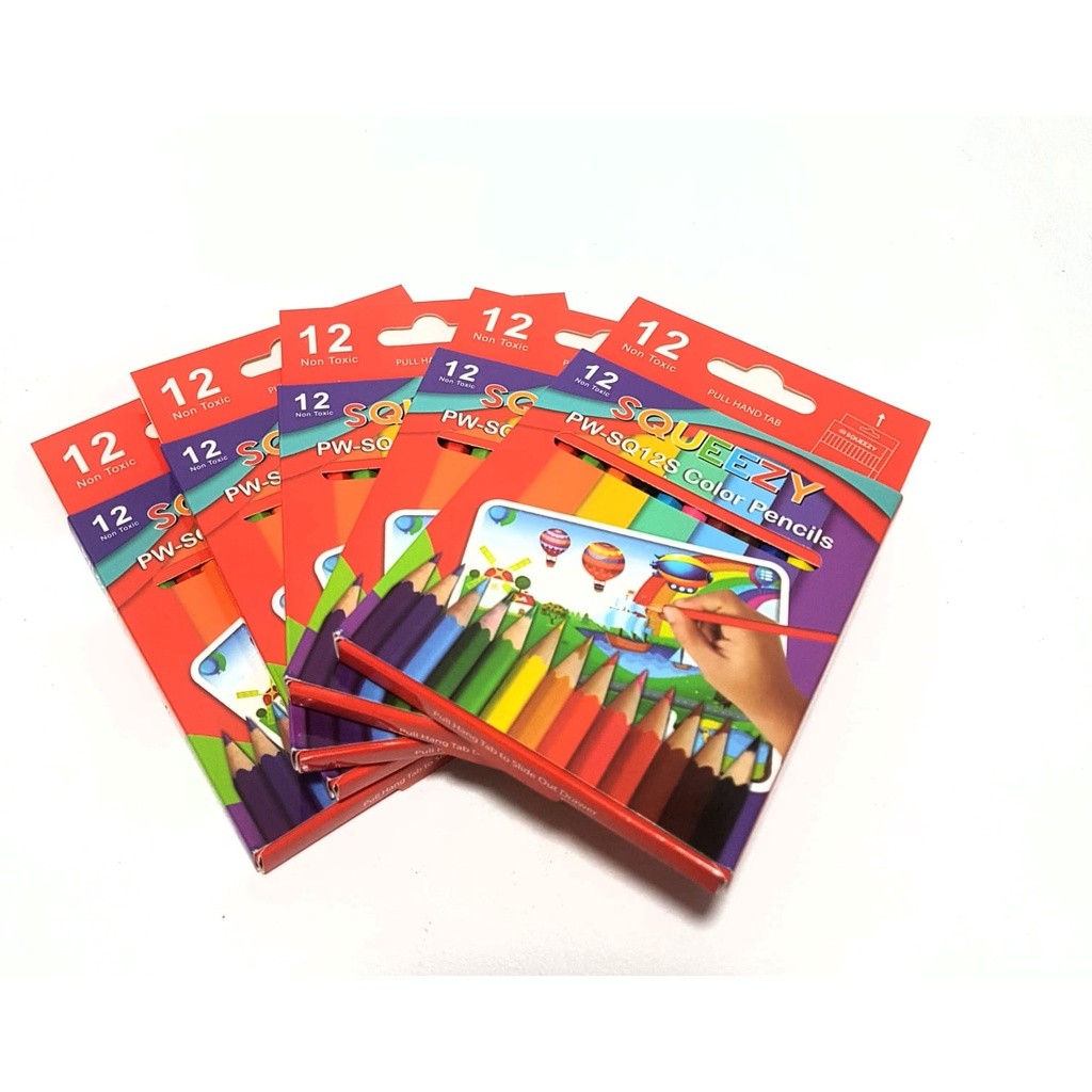

Harga Grosir (Per kotak isi 12 packs) Pensil Warna Color Pencil SQUEEZY PW-SQ12S (12 warna)