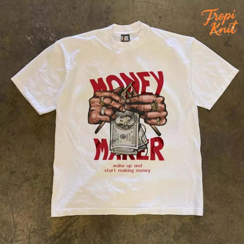 Oversized MONEY MARER Korea Style T-shirt Oversize | Kaos Wanita Putih | Kaos pria dan wanita Vintag
