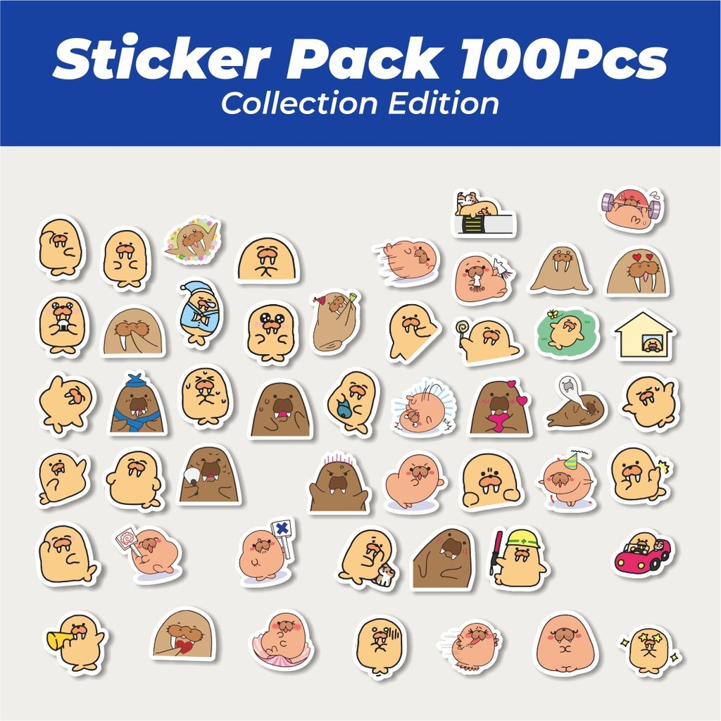 

Hot Sticker Hewan Walrus Lucu Anti Air Stikers Berperekat Waterproof Sticker Decal Buat Motor Helm Buku Journal Koper Casing HP Laptop Botol Minum