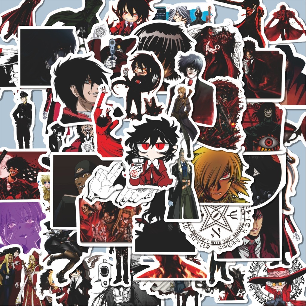 

100PCS Lucu Sticker Anime Hellsing (Herushingu) Stiker Aesthetic Stiker Anti Air Stikers Berperekat Waterproof sticker decal buat Motor Helm Buku Journal Koper Casing HP Laptop Botol Minum Hadiah anak