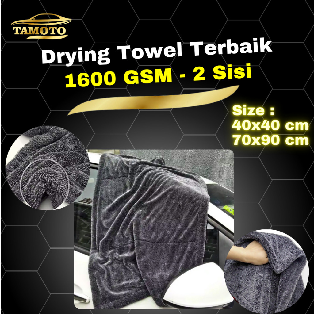 Lap Microfiber Jumbo 1600 GSM / Drying Towel Besar Kain Handuk Pengering Mobil dan Motor