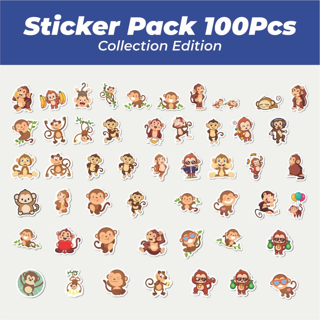 

Hot Stiker Hewan Monyet Lucu Anti Air Stikers Berperekat Waterproof Sticker Decal Buat Motor Helm Buku Journal Koper Casing HP Laptop Botol Minum