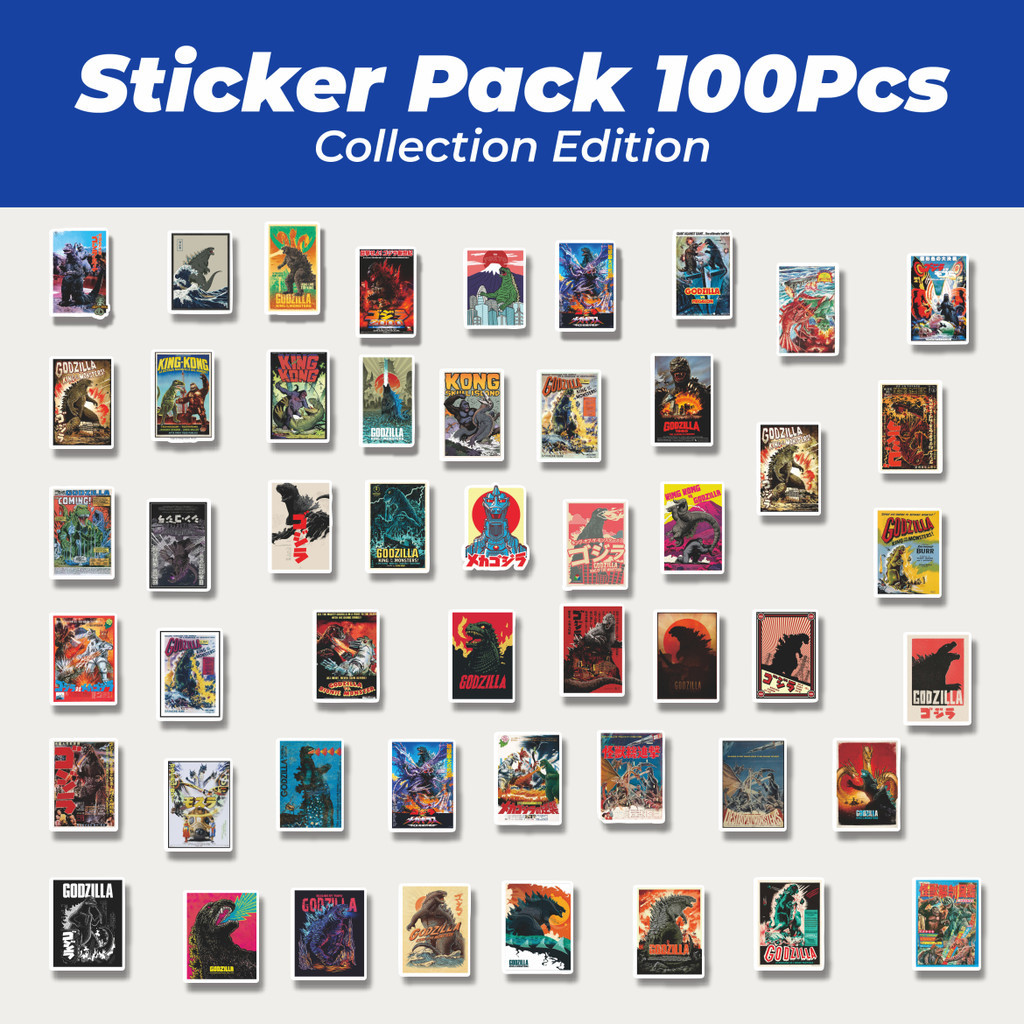 

Hot Stiker Poster Retro Motif Film Godzilla Lucu Anti Air Stikers Berperekat Waterproof Sticker Decal Buat Motor Helm Buku Journal Koper Casing HP Laptop Botol Minum