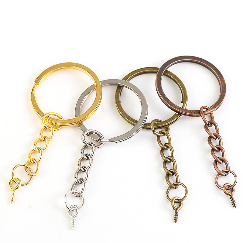 

10pcs Screw Eye Pin Key Chain Key Ring keychain Bronze Rhodium Gold Color Keyrings Split Rings With Screw Pin Jewelry Making