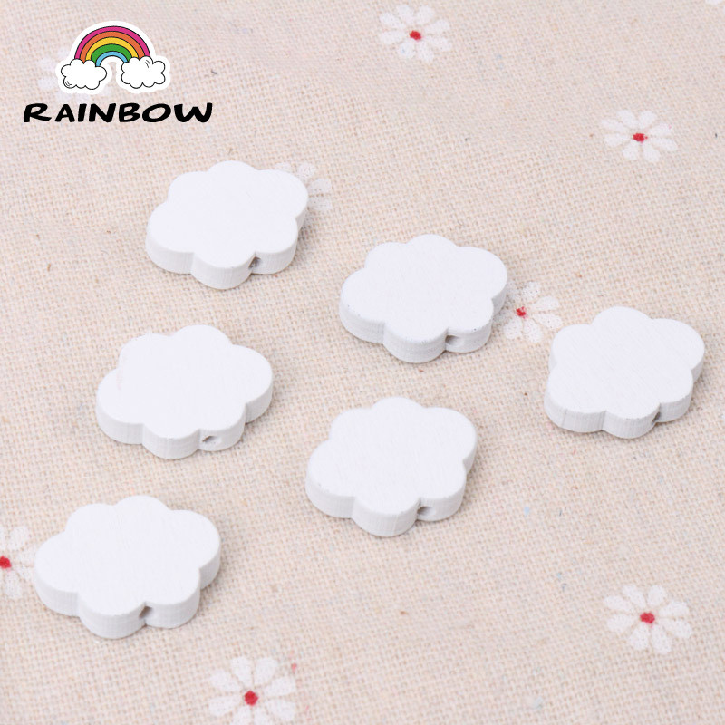 

New Natural Wooden beads White Cloud Shape Spacer Beads For Jewelry Making DIY 22x17mm 20pcs